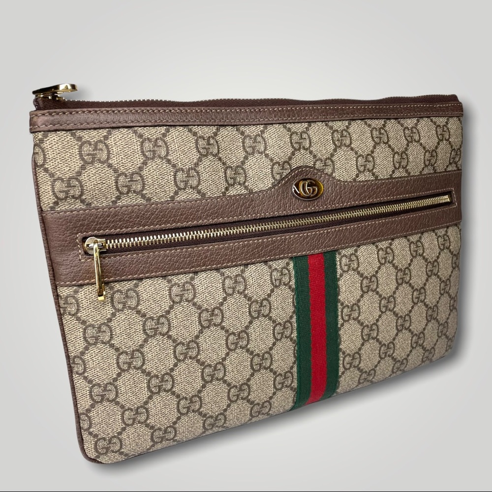 🔴SOLD🔴GUCCI GG Supreme Monogram Large Ophidia Pouch Clutch. - Picture 5 of 17